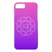 Cool Geometrisches Monogramm | Magenta Lila Violet Case-Mate iPhone Hülle (Rückseite)