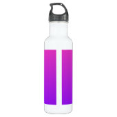 Cool Geometrisches Monogramm | Magenta Lila Violet Edelstahlflasche (Rückseite)