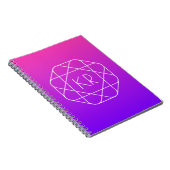 Cool Geometrisches Monogramm | Magenta Lila Violet Notizblock (Rechte Seite)