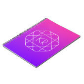 Cool Geometrisches Monogramm | Magenta Lila Violet Notizblock (Linke Seite)