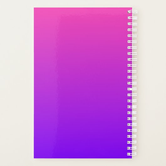 Cool Geometrisches Monogramm | Magenta Lila Violet Planer (Rückseite)