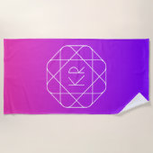 Cool Geometrisches Monogramm | Magenta Lila Violet Strandtuch (Vorderseite)