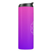 Cool Geometrisches Monogramm | Magenta Lila Violet Thermosbecher (Nach links gedreht)