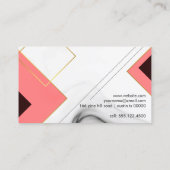 Cool Geometrisches Monogramm Visitenkarte (Rückseite)