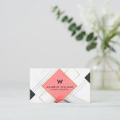 Cool Geometrisches Monogramm Visitenkarte (Stehend Vorderseite)