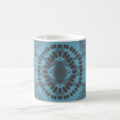 Cool Geometrisches Muster Blau Gray Batik Krawatte Kaffeetasse (Mittel)