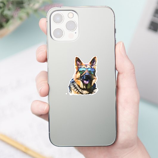 cool german shepherd aufkleber (Telefon)