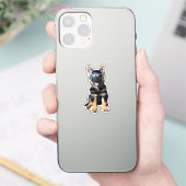 Cool German Shepherd puppy Aufkleber (Telefon)