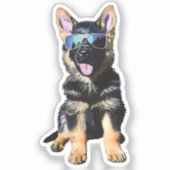 Cool German Shepherd puppy Aufkleber (Vorderseite)
