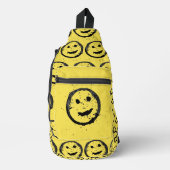 Cool Gesellig Lächelndes Gesichtsmuster gelb Crossbody Bag (Vorderseite)