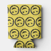 Cool Gesellig Lächelndes Gesichtsmuster gelb Dosenkühler (Rückseite)