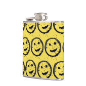 Cool Gesellig Lächelndes Gesichtsmuster gelb Flachmann (Links)