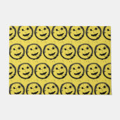 Cool Gesellig Lächelndes Gesichtsmuster gelb Fußmatte (Vorderseite)