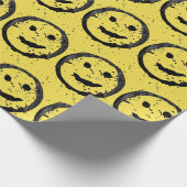 Cool Gesellig Lächelndes Gesichtsmuster gelb Geschenkpapier (Ecke)