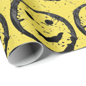 Cool Gesellig Lächelndes Gesichtsmuster gelb Geschenkpapier (Rolleneckpunkt)