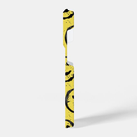 Cool Gesellig Lächelndes Gesichtsmuster gelb iPhone Hülle (Linke Seite)