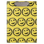 Cool Gesellig Lächelndes Gesichtsmuster gelb Klemmbrett (Vorderseite)