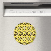 Cool Gesellig Lächelndes Gesichtsmuster gelb Magnet (In Situ (Geschirrspüler))