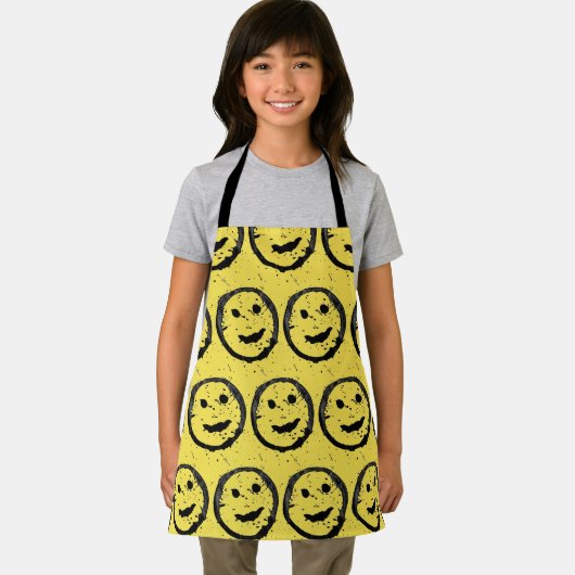 Cool Gesellig Lächelndes Gesichtsmuster gelb Schürze (Insitu)