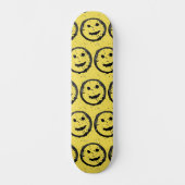 Cool Gesellig Lächelndes Gesichtsmuster gelb Skateboard (Vorderseite)