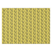 Cool Gesellig Lächelndes Gesichtsmuster gelb Tischdecke (Vorderseite (Horizontal))