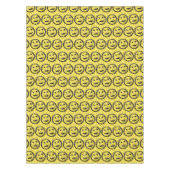 Cool Gesellig Lächelndes Gesichtsmuster gelb Tischdecke (Vorderseite)