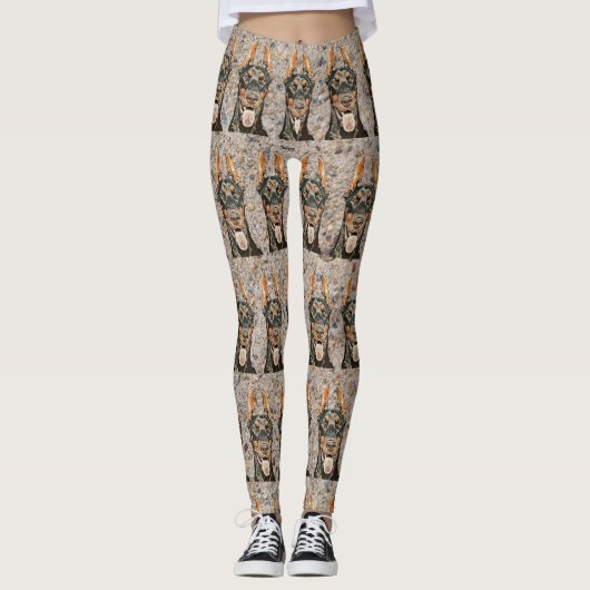 Cool gestrichen Doberman Pinscher Block Leggings (Vorderseite)