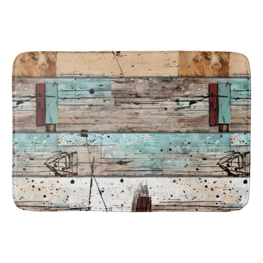 Cool gestrichenes Holz Badematte (Vorderseite)