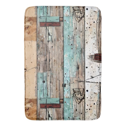 Cool gestrichenes Holz Badematte (Vorderseite Vertikal)