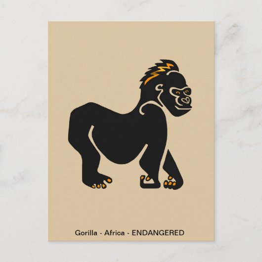 Cool gezogene Waren - GORILLA - Ape - Primat - Postkarte (Vorderseite)