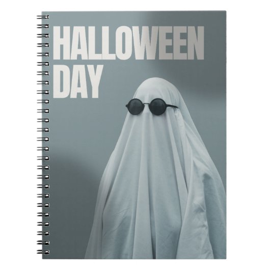 Cool Ghost Halloween Notebook-Minimal Funny Design Notizblock (Vorderseite)