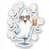Cool Ghost Halloween Vibes Aufkleber (Vorderseite)