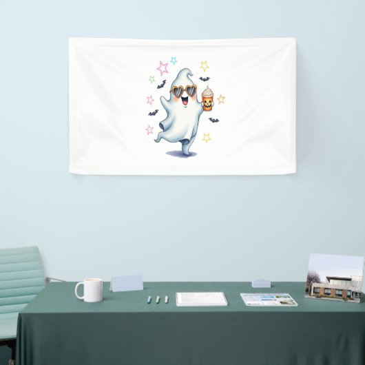 Cool Ghost Halloween Vibes Banner (Messeveranstaltung)