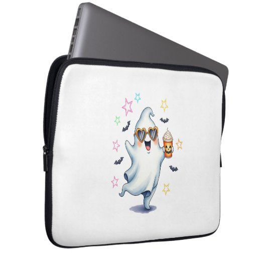 Cool Ghost Halloween Vibes Laptopschutzhülle (Vorne Rechts)