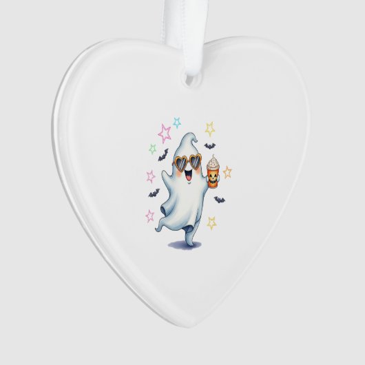 Cool Ghost Halloween Vibes Ornament (Vorderseite)