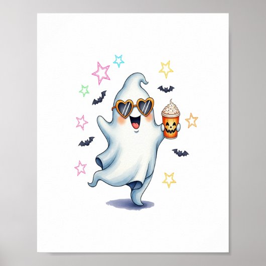 Cool Ghost Halloween Vibes Poster (Vorne)