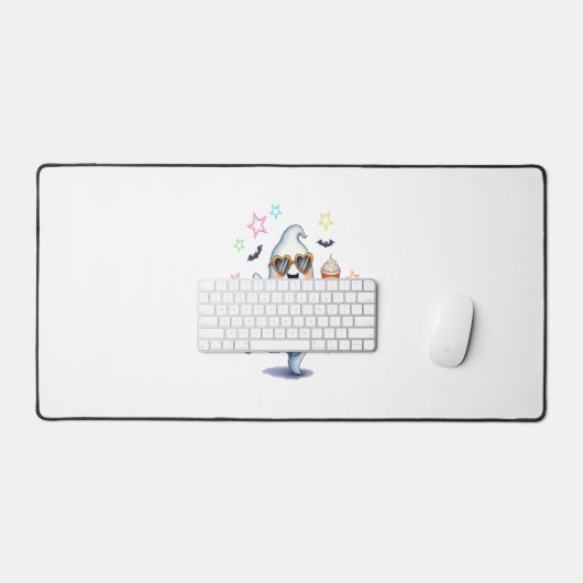 Cool Ghost Halloween Vibes Schreibtischunterlage (Tastatur & Maus)