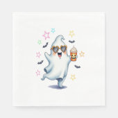 Cool Ghost Halloween Vibes Serviette (Vorderseite)