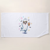 Cool Ghost Halloween Vibes Strandtuch (Vorderseite)