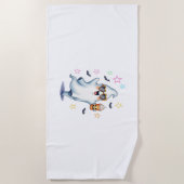 Cool Ghost Halloween Vibes Strandtuch (Vorderseite)