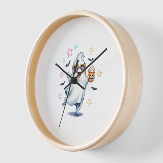 Cool Ghost Halloween Vibes Uhr (Winkel)