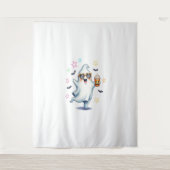 Cool Ghost Halloween Vibes Wandteppich (Vorderseite)