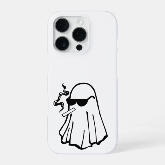 Cool Ghost with Cigarette – Halloween Phone Case iPhone Hülle (Rückseite)