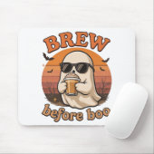 Cool Ghost with Coffee Halloween Mousepad (Mit Mouse)