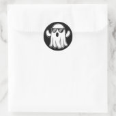 Cool Ghost with Sunglasses Runder Aufkleber (Tasche)