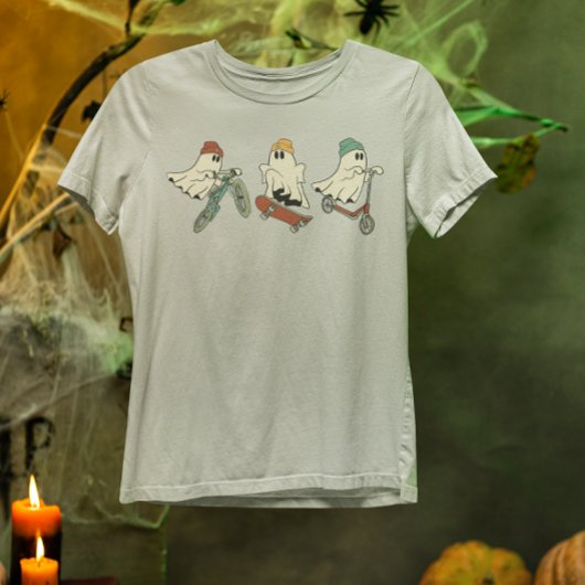 Cool Ghosts Skateboarding Bike Riding T-Shirt