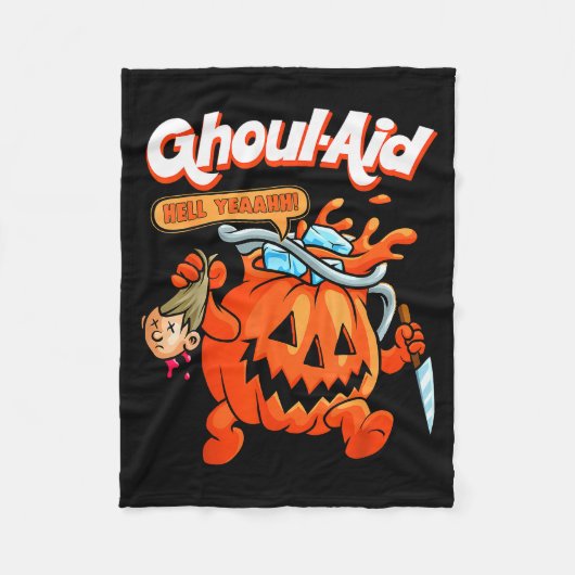 Cool Ghoul Aid Funny Ghoul Pumpkin Cute Meme Hallo Fleecedecke (Vorderseite)