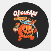 Cool Ghoul Aid Funny Ghoul Pumpkin Cute Meme Hallo Runder Aufkleber (Vorderseite)