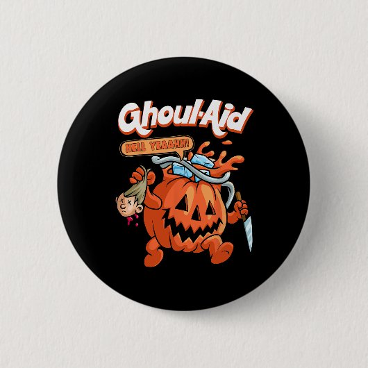 Cool Ghoul Aid Funny Ghoul Pumpkin Niedlich Meme H Button (Vorderseite)