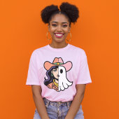 Cool Ghoul Cowgirl Half Ghost Half Western T-Shirt